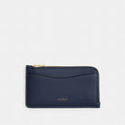 Coach New York Zip Card Case Brass Navy