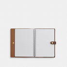 Coach Notebook In Signature Canvas Gold Tan Brown