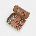 Coach Large Jewelry Box In Signature Canvas Gold Sand Chalk