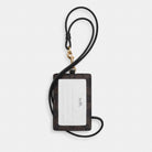 Coach Id Lanyard In Signaure Canvas Gold Walnut Black