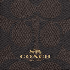 Coach Id Lanyard In Signaure Canvas Gold Walnut Black