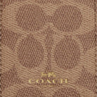 Coach Id Lanyard In Signaure Canvas Gold Tan Brown