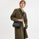 Coach Sullivan Flap Crossbody Bag In Signature Canvas Gunmetal Charcoal Black