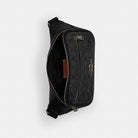 Coach Elias Belt Bag In Signature Canvas Gunmetal Charcoal Black