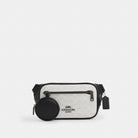 Coach Elias Belt Bag In Signature Canvas Gunmetal Chalk Black