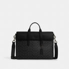 Coach Sullivan Portfolio Brief In Signature Canvas Gunmetal Charcoal Black