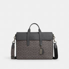 Coach Sullivan Portfolio Brief In Signature Canvas Gunmetal Grey Charcoal