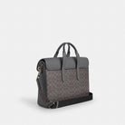 Coach Sullivan Portfolio Brief In Signature Canvas Gunmetal Grey Charcoal