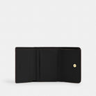 Coach Card Holder Wallet In Blocked Signature Canvas Gold Sand Tan