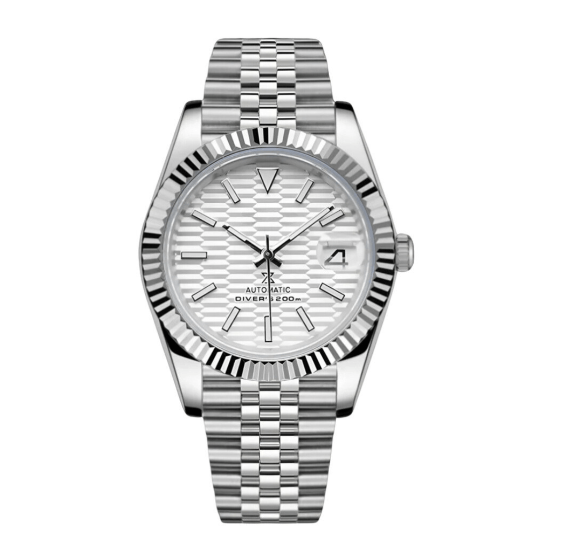 Seiko Mod Datejust Silver White