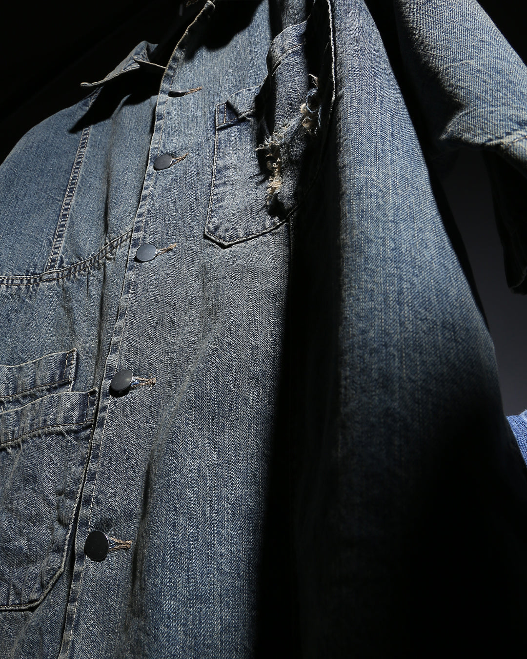 Vintage Wash Oversized Denim Shirt