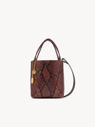 CHLOE Small Chloé Spin tote bag in python-effect leather Rosewood