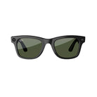 Classic black wayfarer sunglasses with green lenses, stylish streetwear accessory.