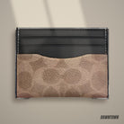 Lifestyle — Coach Slim Id Card Case In Signature Canvas 'Tan & Black'