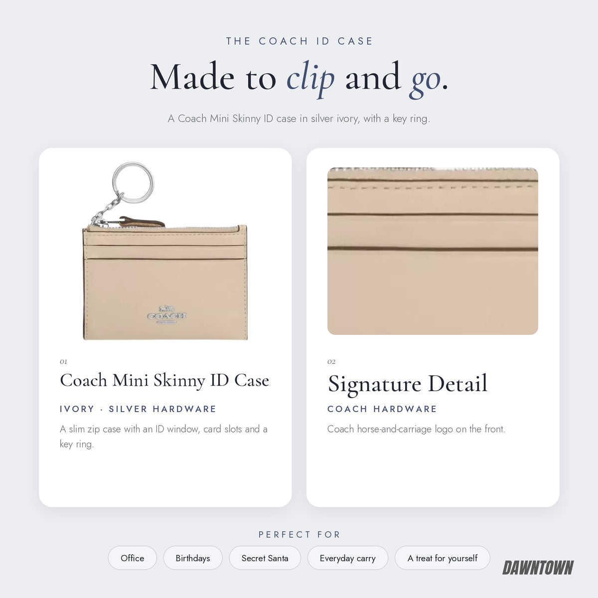 What's inside — Coach Mini Skinny Id Case in Silver Ivory