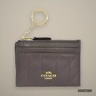 Coach Mini Skinny Id Case With Quilting in Im Slate
