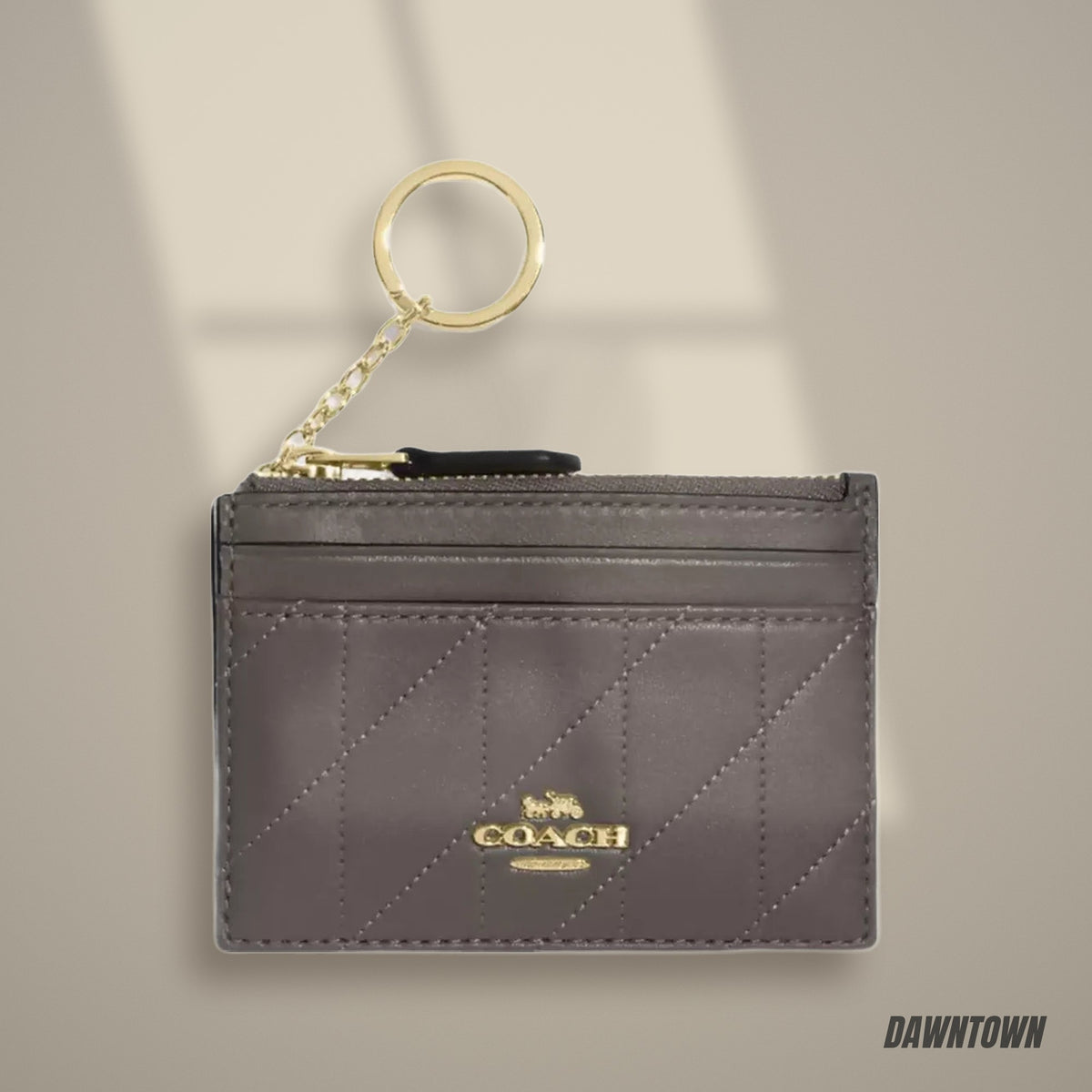 Lifestyle — Coach Mini Skinny Id Case With Quilting in Im Slate