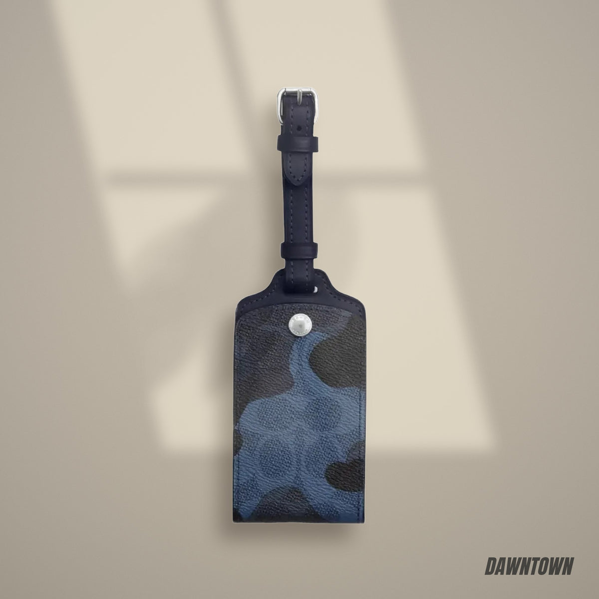 Lifestyle — Coach Luggage Tag In Signature Camo Print in Silver Blue Multi