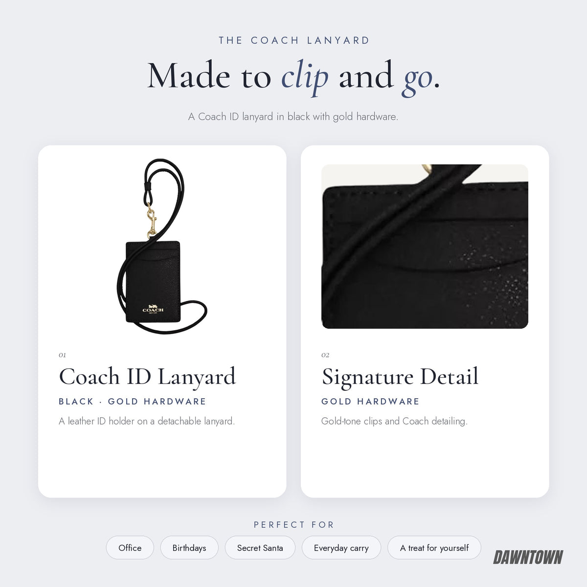 What's inside — Coach Id Lanyard in Gold Black