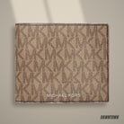 Lifestyle — Michael Kors Cooper Logo Billfold Wallet With Passcase Camel