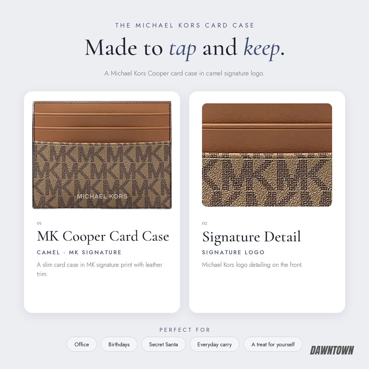 What's inside — Michael Kors Cooper Signature Logo Card Case Camel