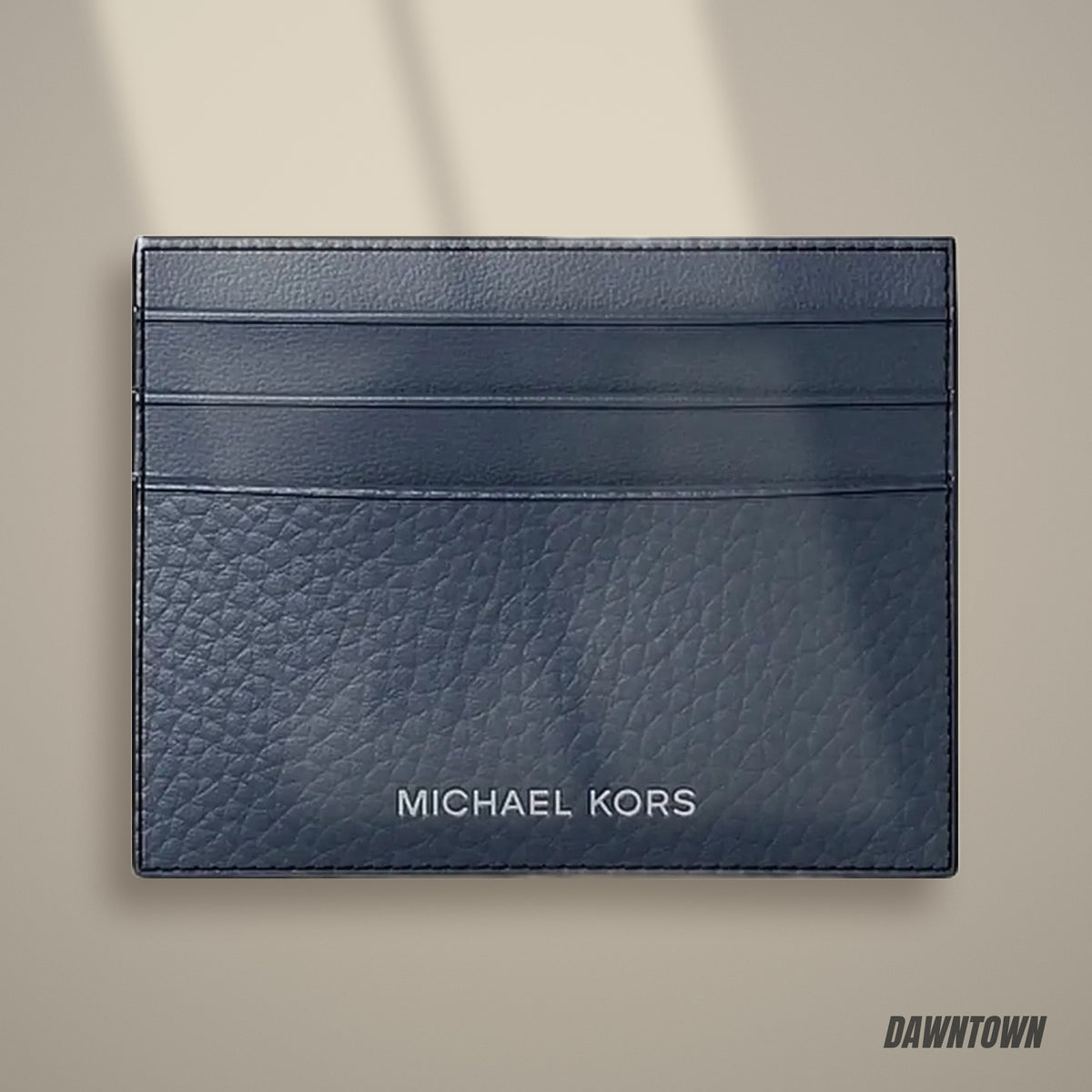 Lifestyle — Michael Kors Cooper Pebbled Leather Card Case Navy