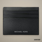 Michael Kors Cooper Pebbled Leather Card Case Black