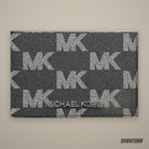 Michael Kors Cooper Medium Logo Jacquard Denim Wallet Black Wash