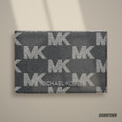 Lifestyle — Michael Kors Cooper Medium Logo Jacquard Denim Wallet Black Wash