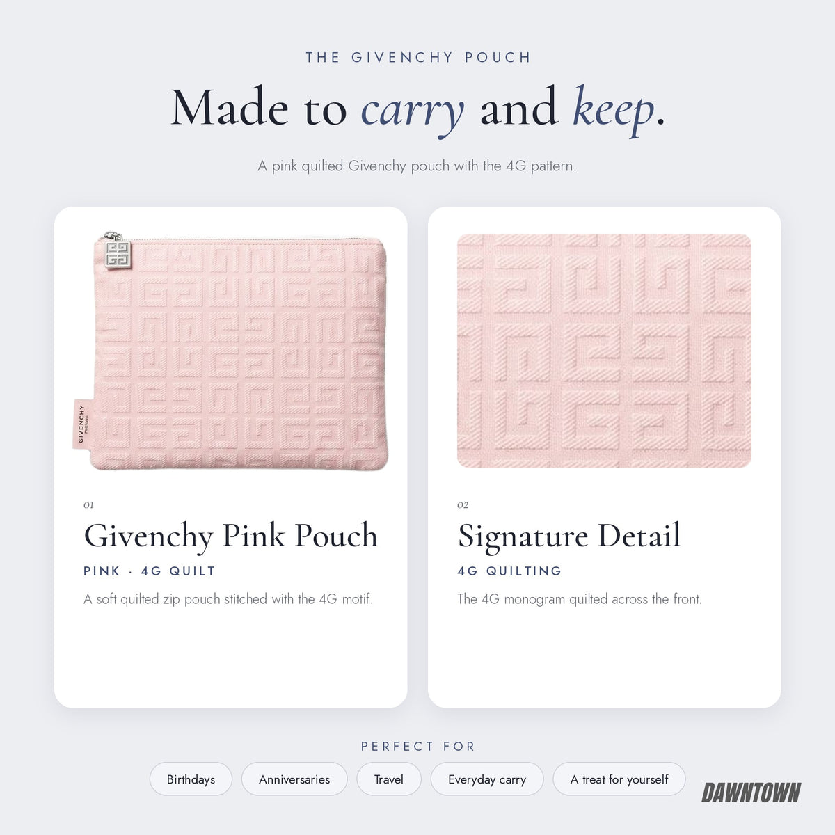 What's inside — Givenchy Pink Quilted Pouch