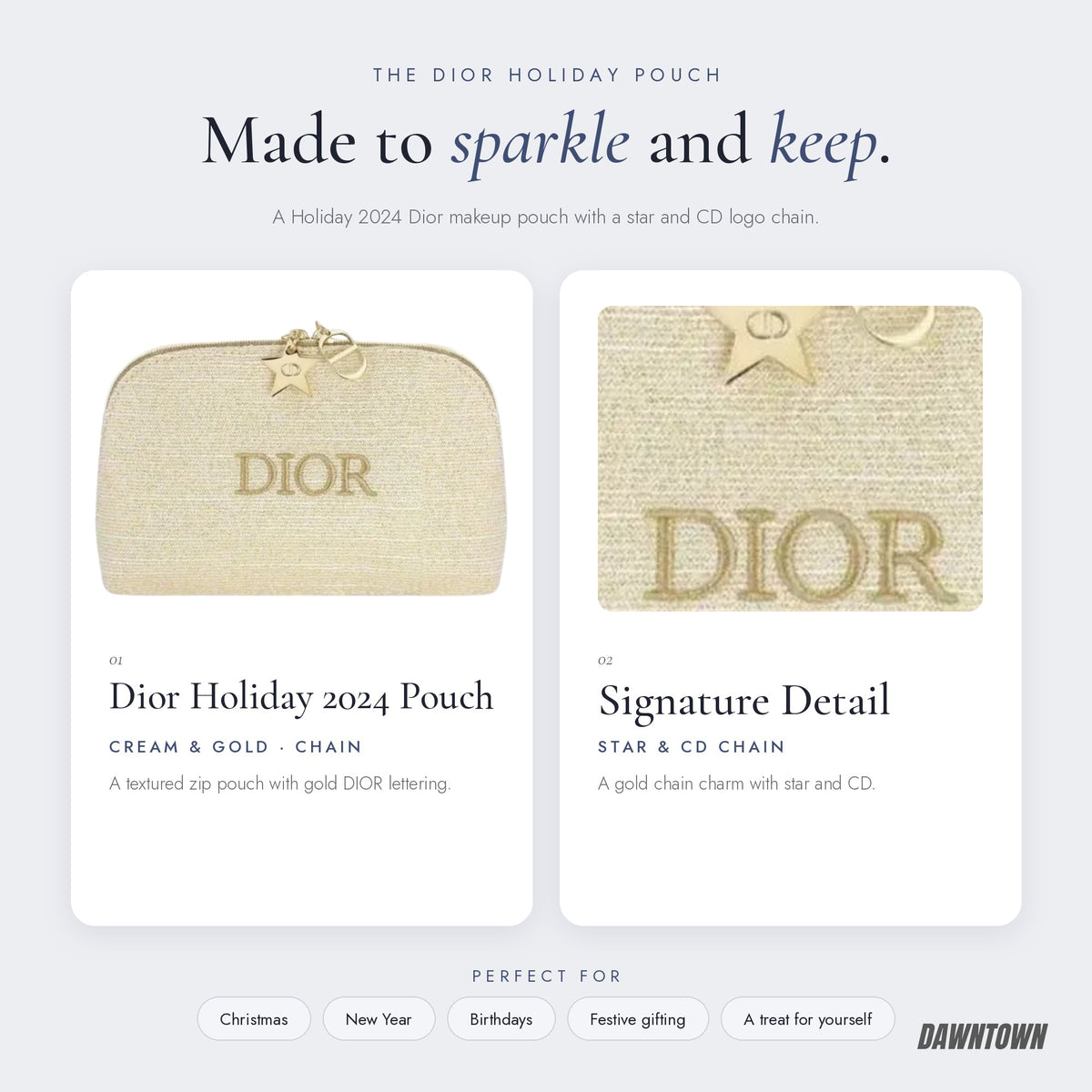 What's inside — Dior Holiday 2024 Makeup Pouch With Star And CD Logo Chain