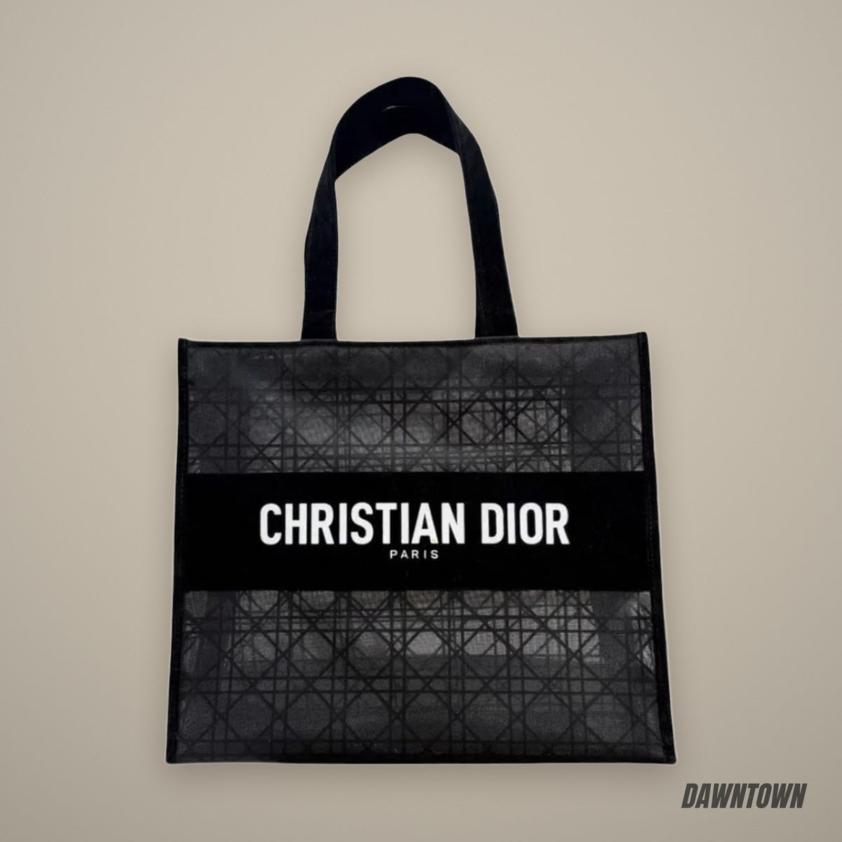 Christian Dior Mesh Tote Bag - Black