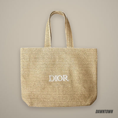 Dior Beauty Raffia Tote Bag Beige