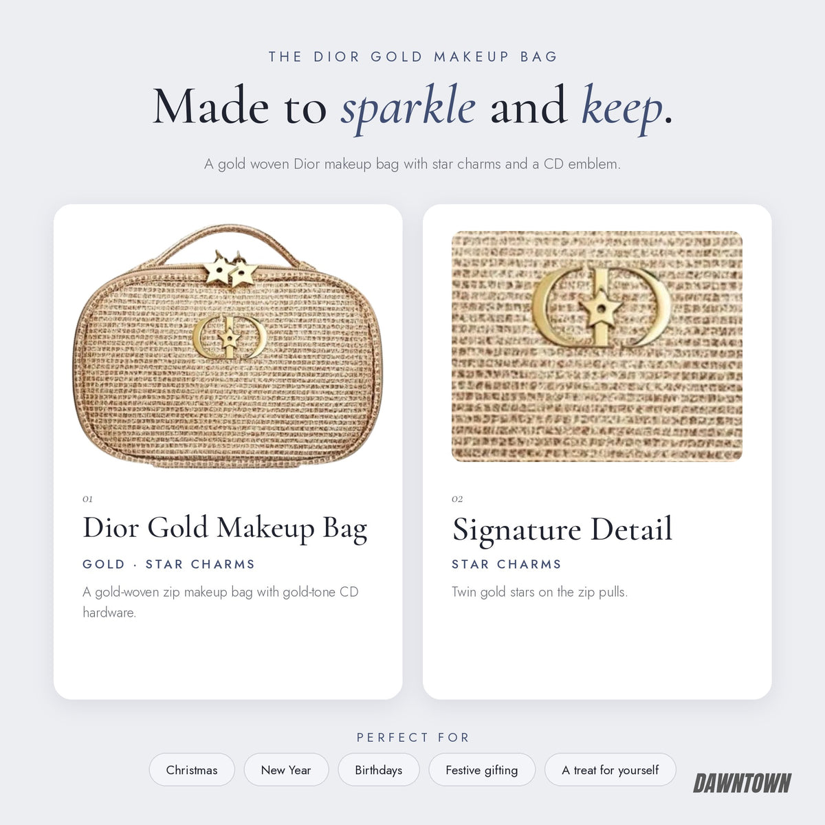 What's inside — Dior Gold Makeup Bag