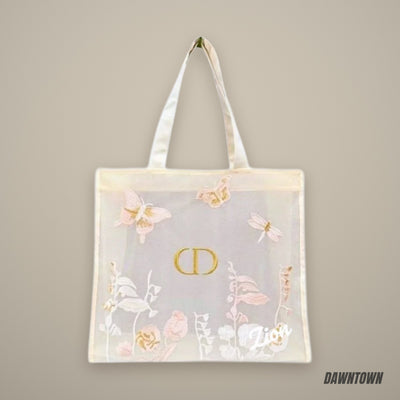Dior Beauty Embroidered Butterflies And Dragonflies Tote Bag