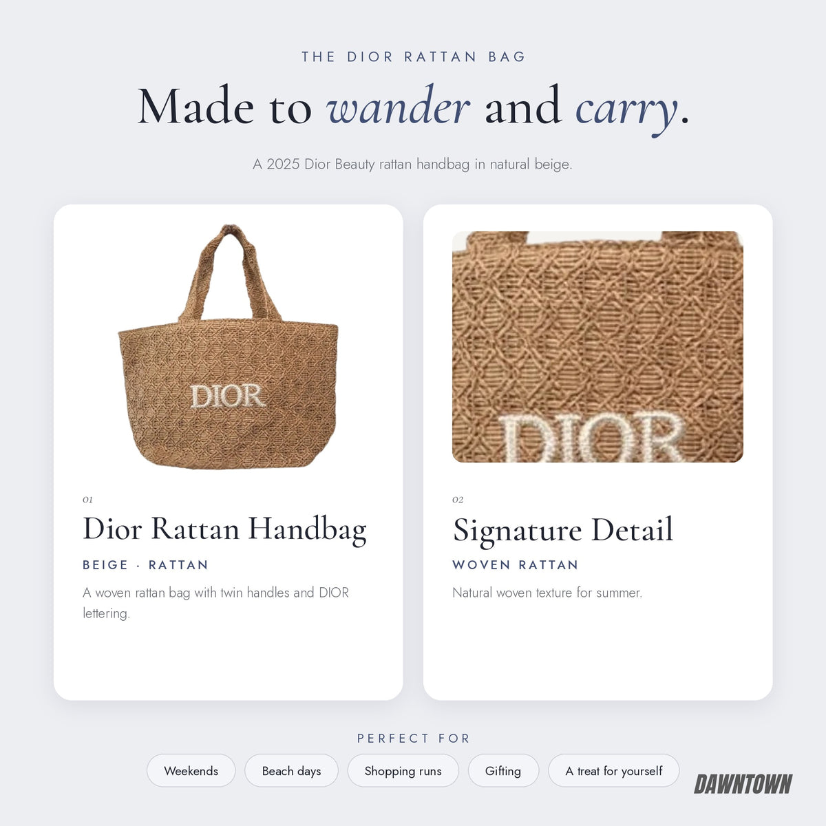What's inside — Dior Beauty 2025 Rattan Handbag - Beige