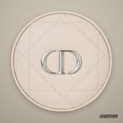 Dior Quilted CD Round Vanity Pouch - Nude Beige