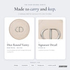 What's inside — Dior Quilted CD Round Vanity Pouch - Nude Beige