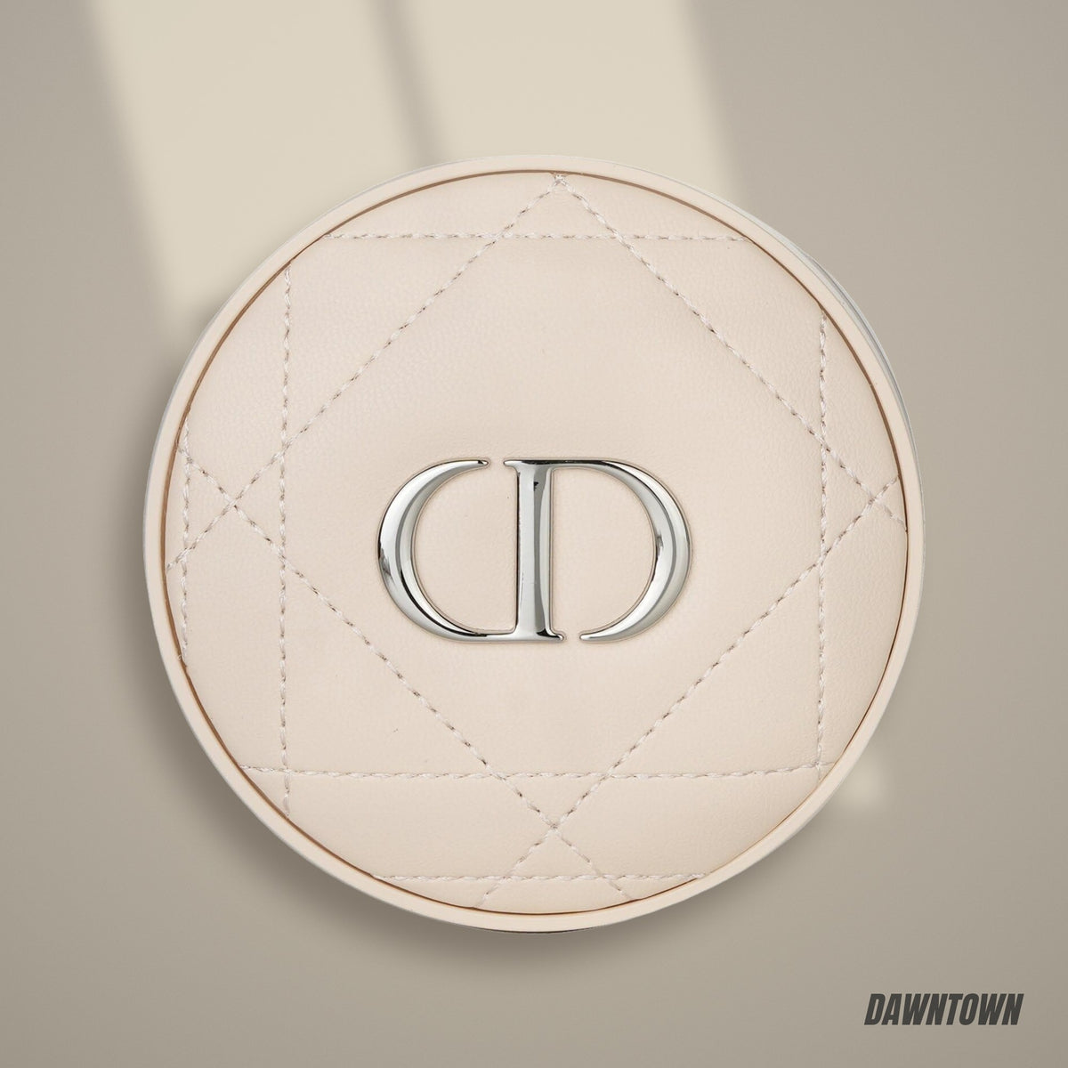 Lifestyle — Dior Quilted CD Round Vanity Pouch - Nude Beige