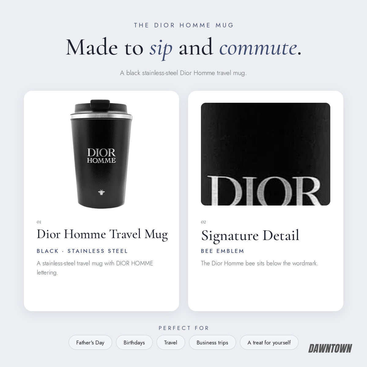 What's inside — Dior Homme Stainless Steel Travel Mug - Black