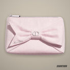 Dior Miss Dior Pink Bow Cosmetic Pouch CD Silver Hardware NWT