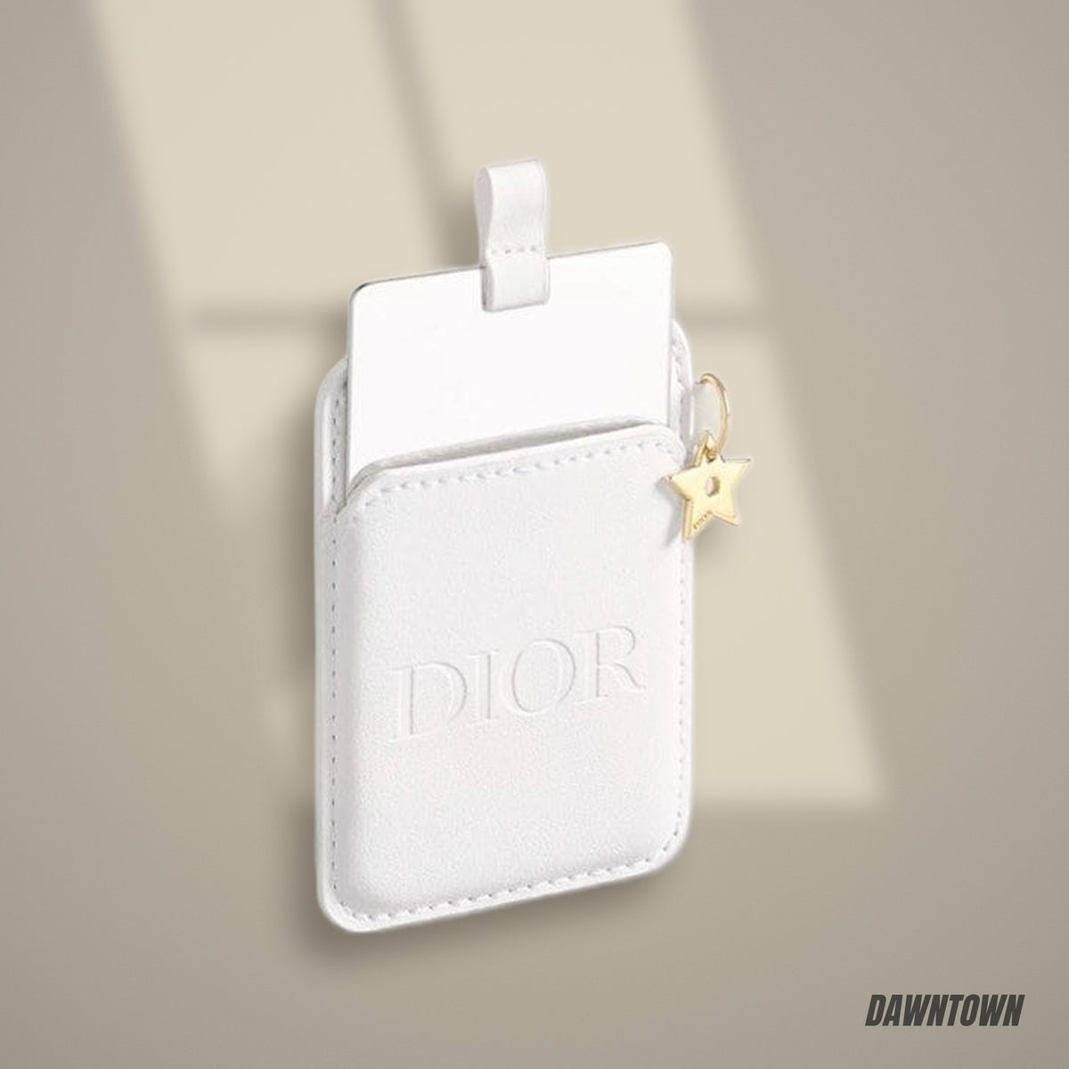 Lifestyle — Dior Phone Accessory White Leather Pouch With Mirror