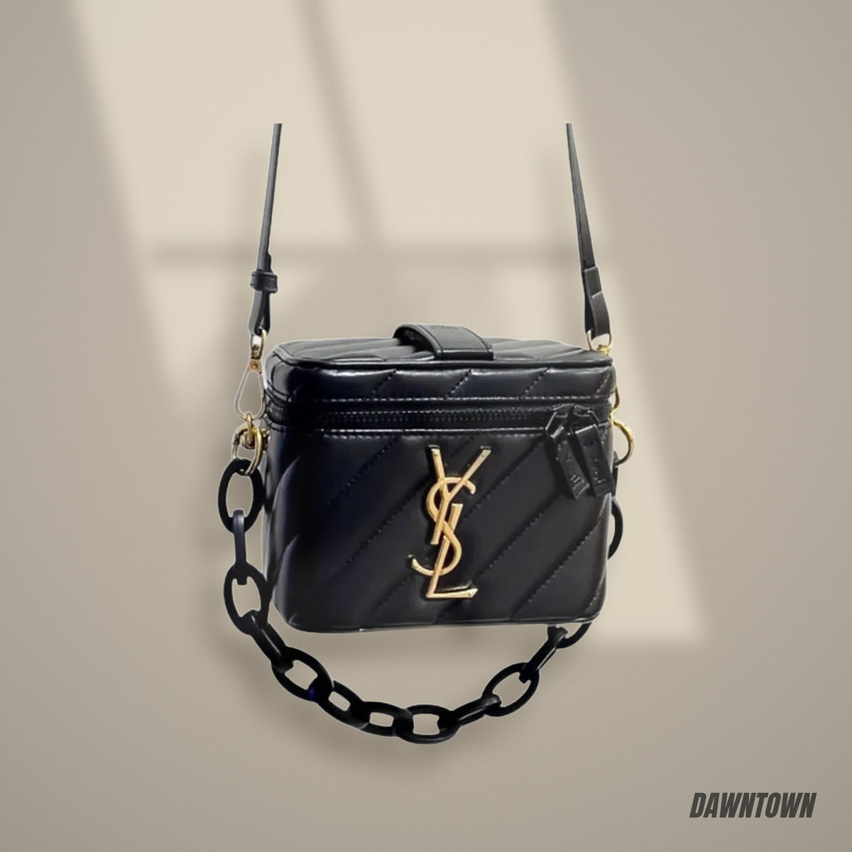Lifestyle — YSL Beauty Rectangular Quilted Cosmetic Bag - Gold Logo