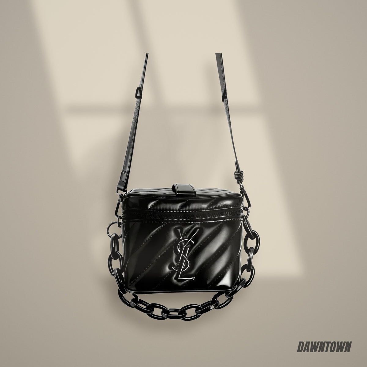 Lifestyle — YSL Beauty Rectangular Quilted Cosmetic Bag - Black Logo