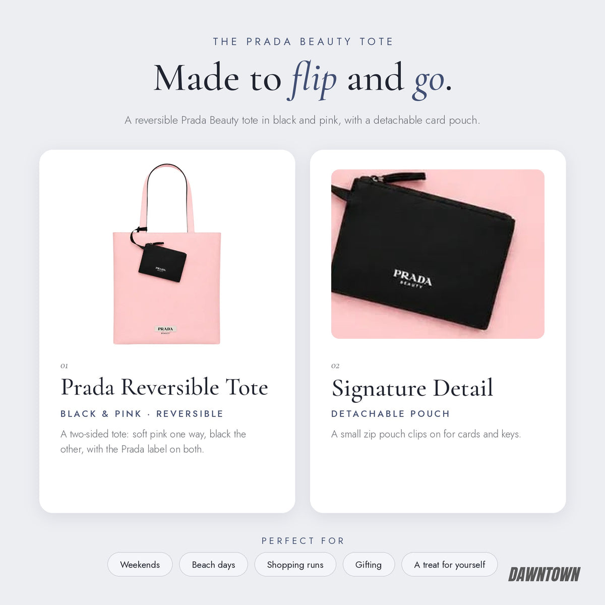 What's inside — Prada Beauty Reversible Tote Bag - Black & Pink