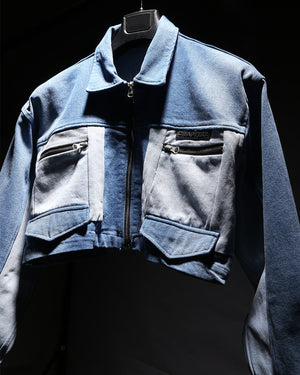 FOUNDER BLUE'S- Dual Colour Block Denim Jacket