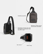 Coach Racer Sling Pack In Signature Canvas Gunmetal Grey Charcoal