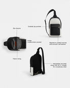 Coach West Pack In Signature Canvas Gunmetal Chalk Black