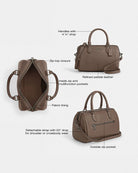 Coach Rowan Satchel Bag Gunmetal Dark Stone