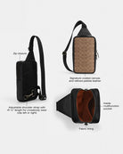 Coach Sullivan Pack In Signature Canvas Gunmetal Tan Black